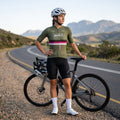 Maglia da ciclismo Meridian Olive a maniche corte, vestibilità da gara.
