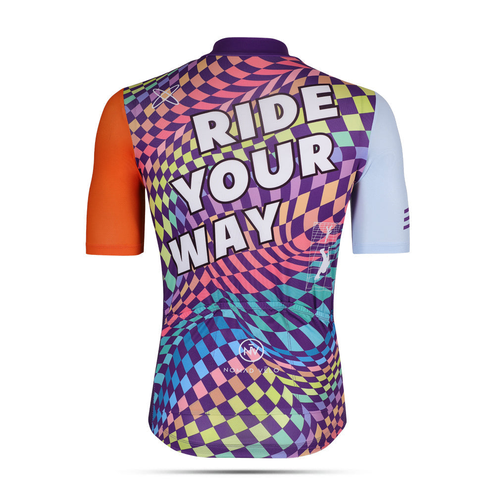 Maglia da ciclismo Spiral – Manica corta, vestibilità aerodinamica, design grafico performante | Nomad Vélo