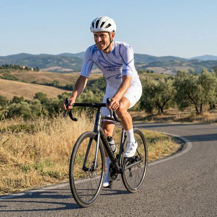 Maglia a maniche corte bianca Futurist | Nomad Vélo
