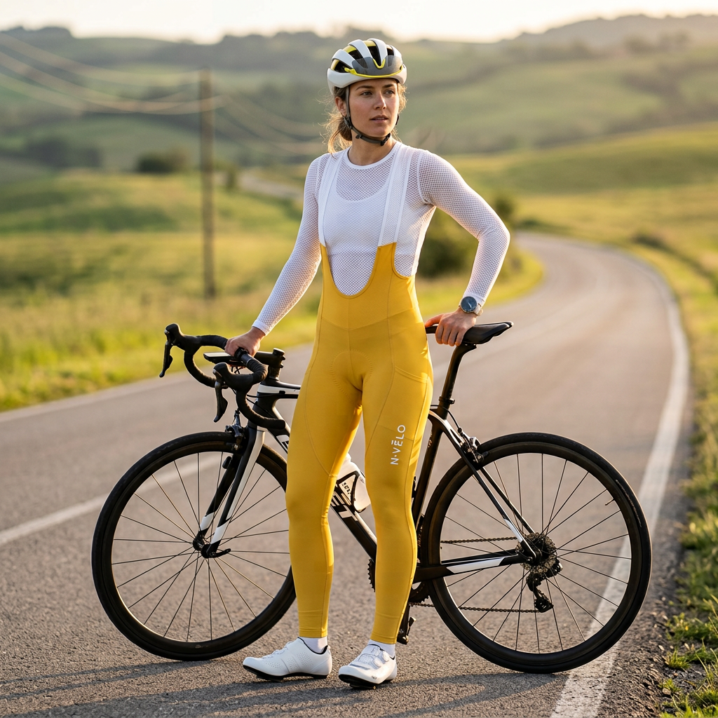 Salopette da ciclismo color senape
