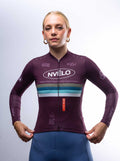 Maglia da ciclismo Meridian color melanzana – Maglia a maniche lunghe da gara