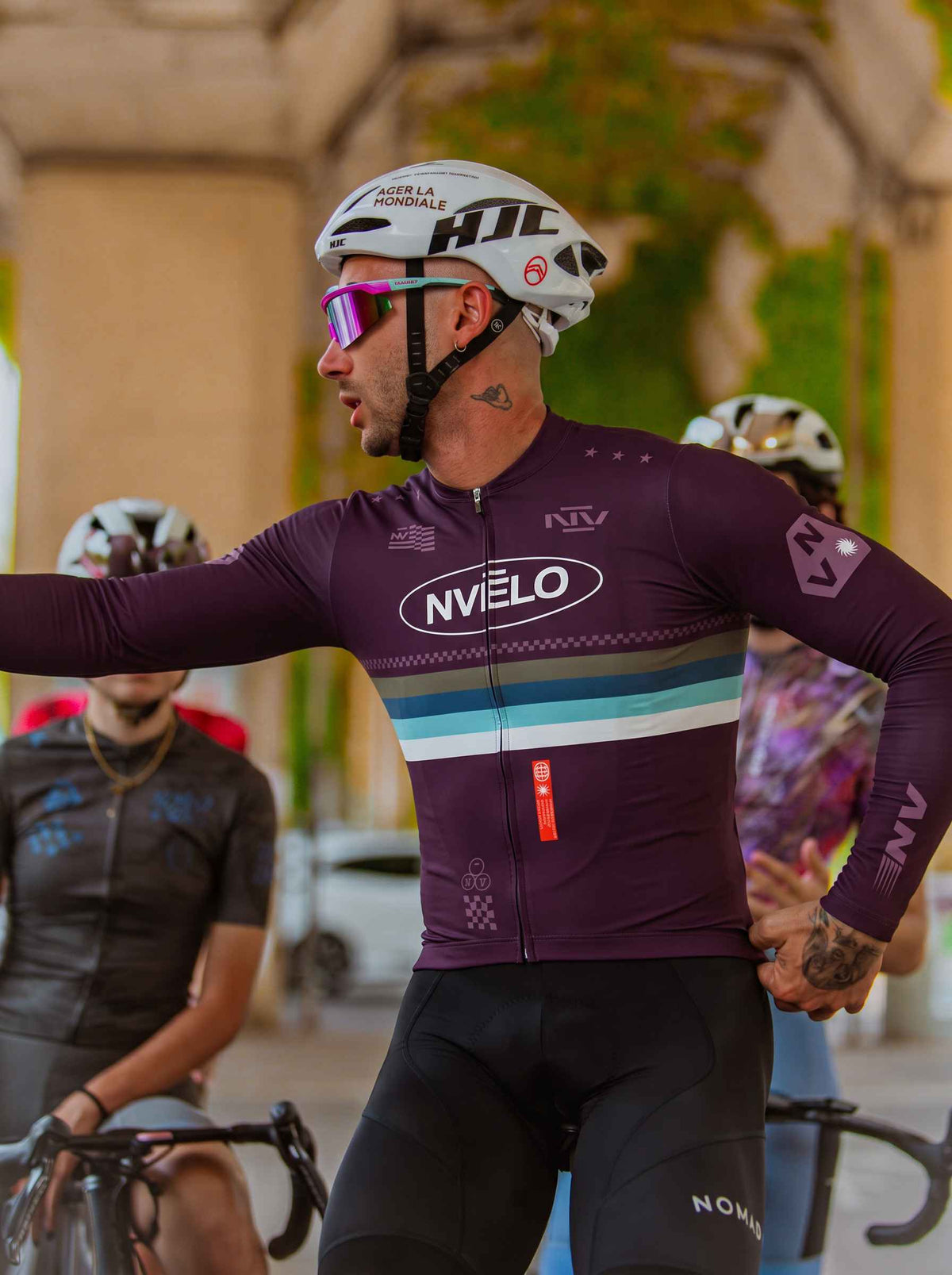 Maglia da ciclismo Meridian color melanzana – Maglia a maniche lunghe da gara