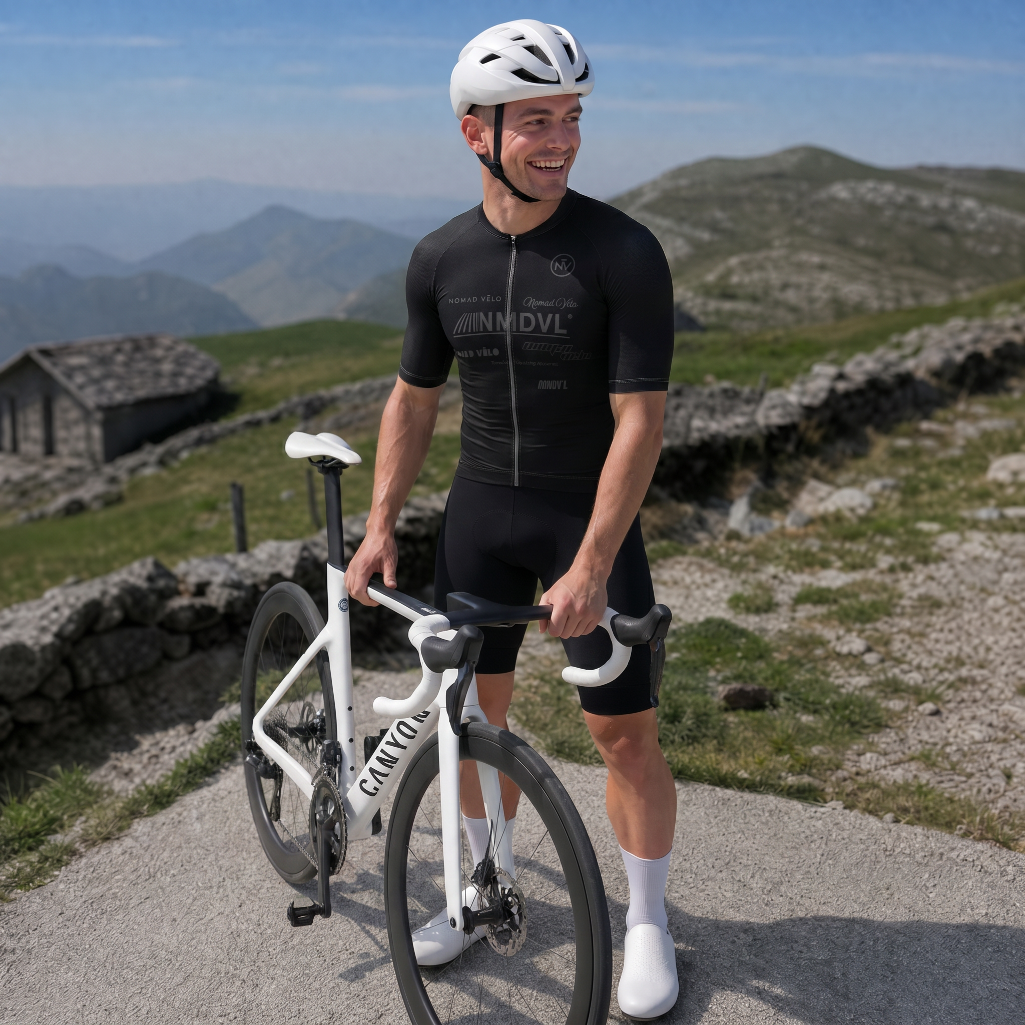 Maglia Element nera a maniche corte | Nomad Velo