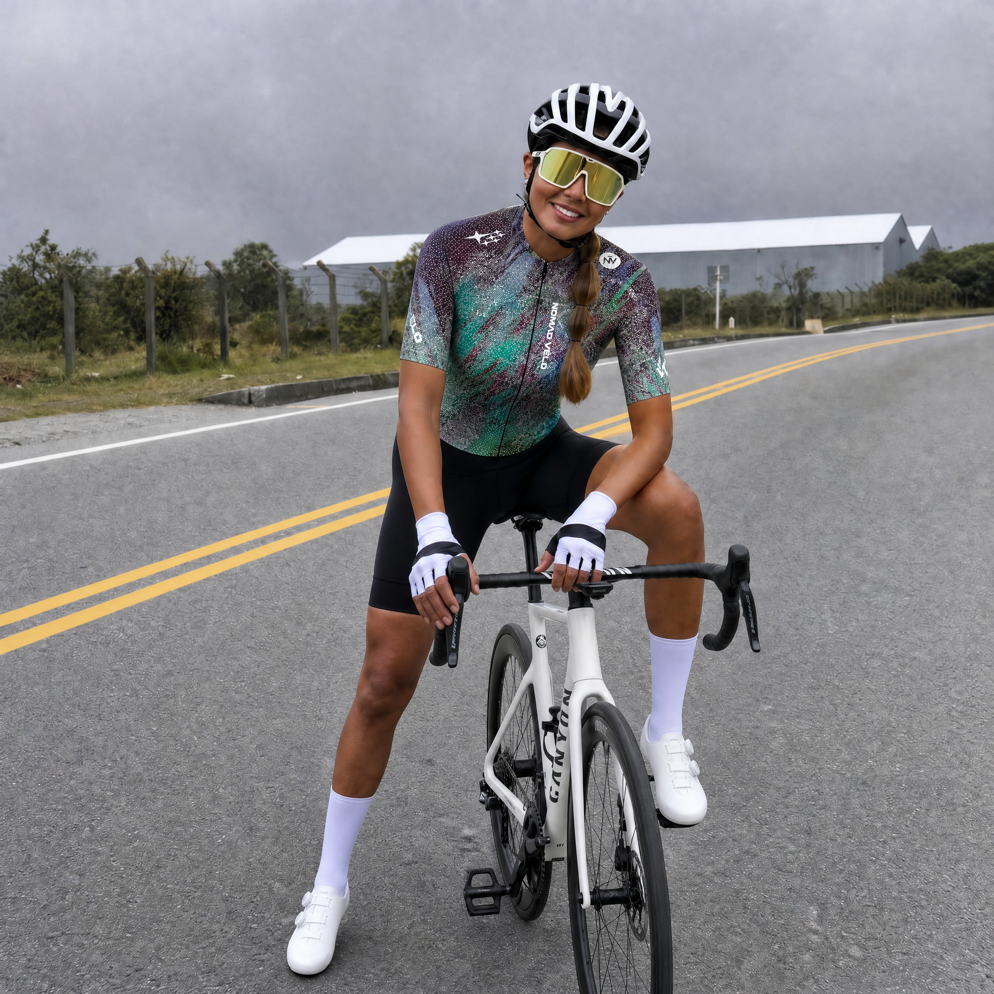 Maglia da ciclismo Stardust Nebula a maniche corte, vestibilità da gara