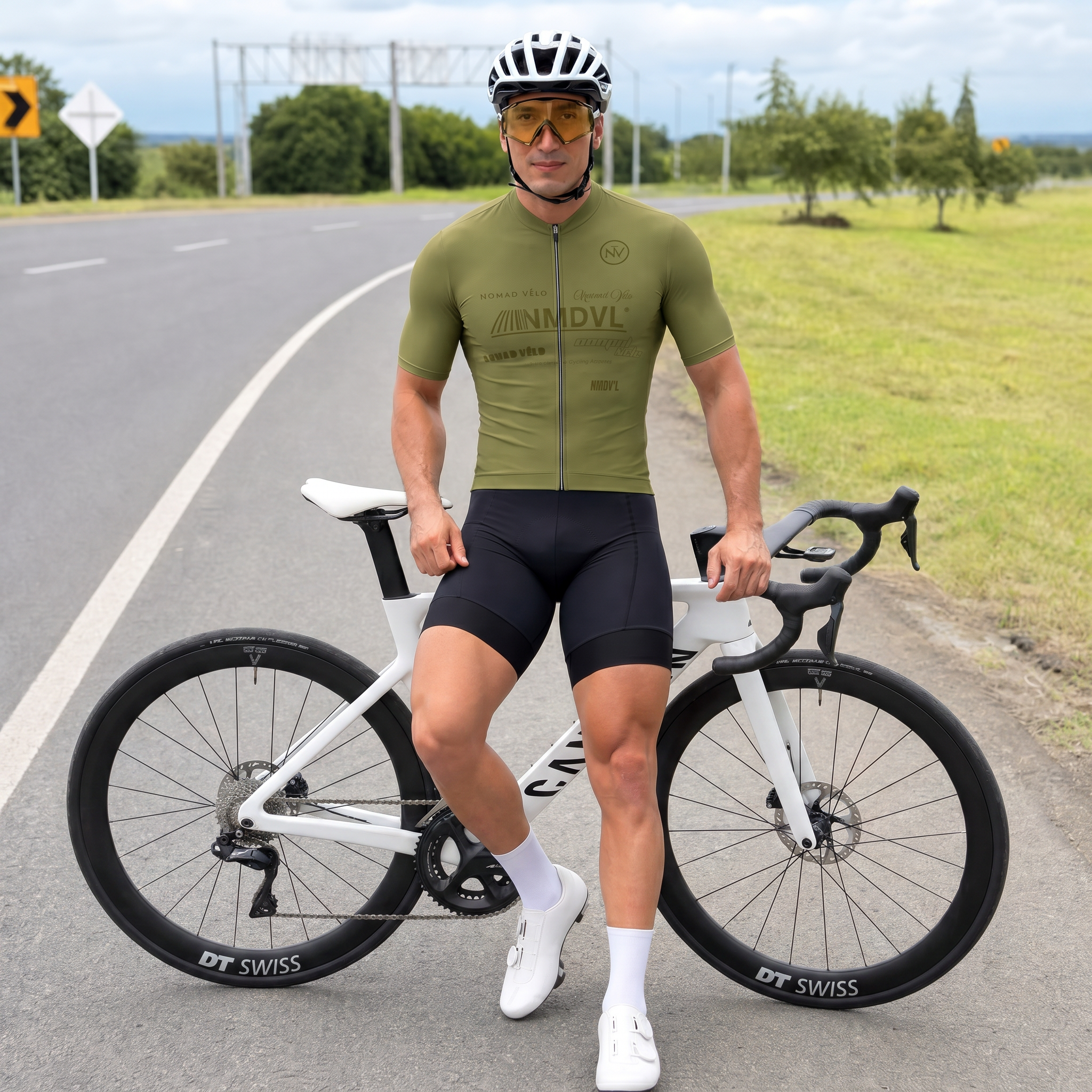 Maglia a maniche corte Element oliva | Nomad Velo