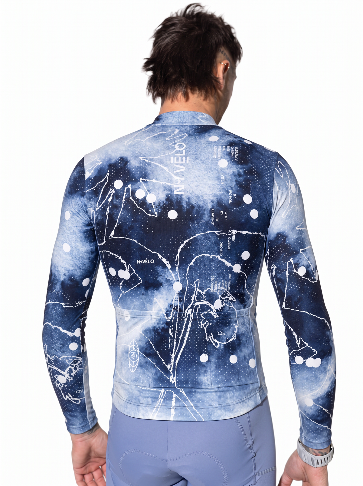 Maglia da ciclismo Bloom Indigo a maniche lunghe, vestibilità da gara