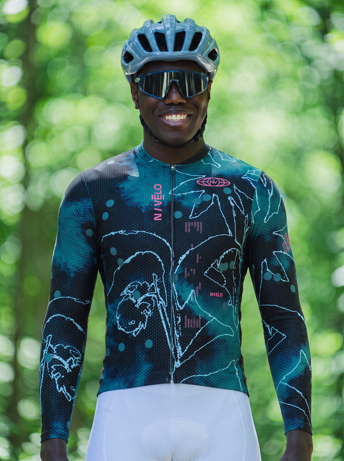 Maglia da ciclismo Bloom Viridian a maniche lunghe, vestibilità da gara