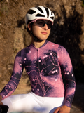 Maglia da ciclismo Bloom Cerise a maniche lunghe, vestibilità da gara