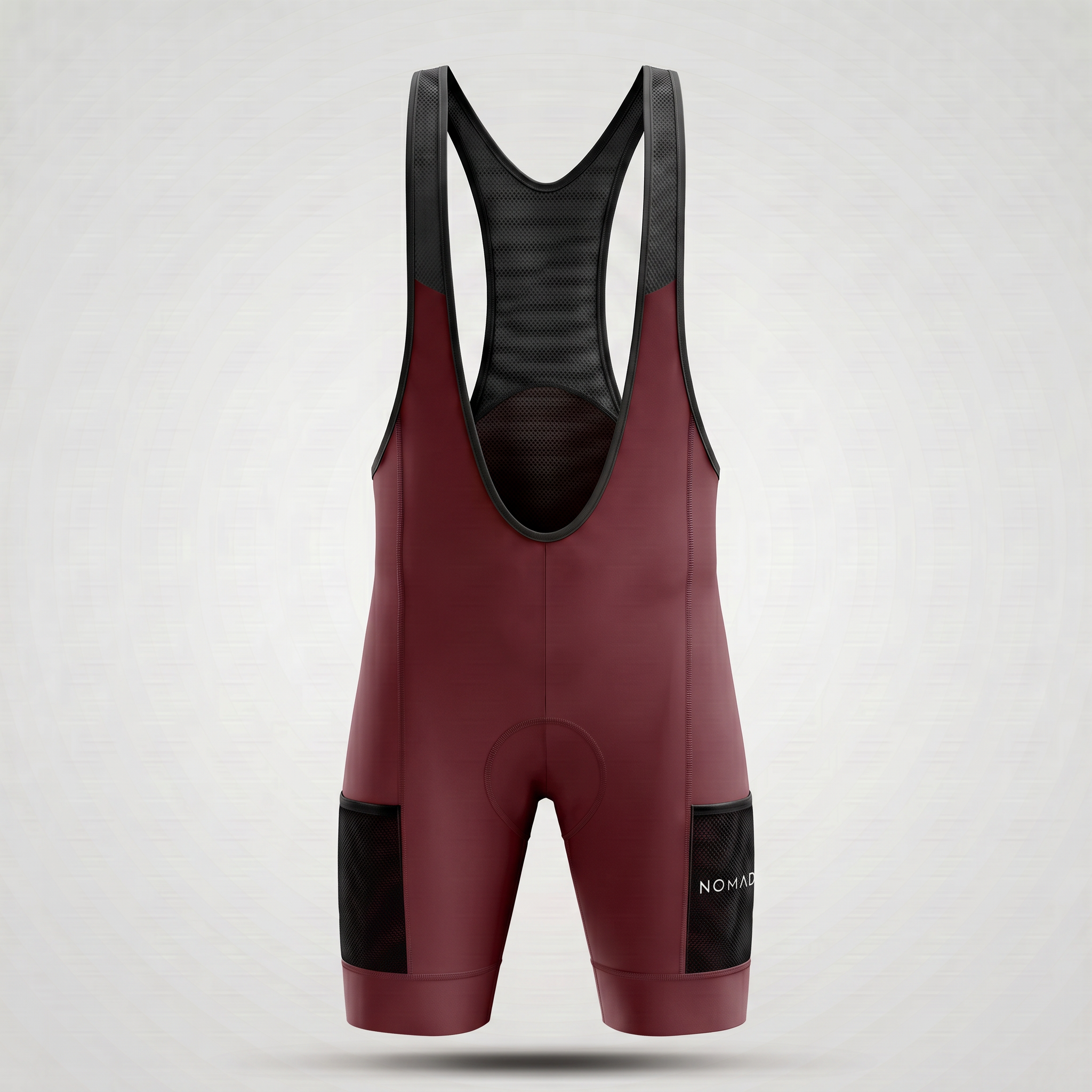 Pantaloncini da ciclismo bordeaux con tasche cargo e vestibilità aderente – Pantaloncini cargo bordeaux