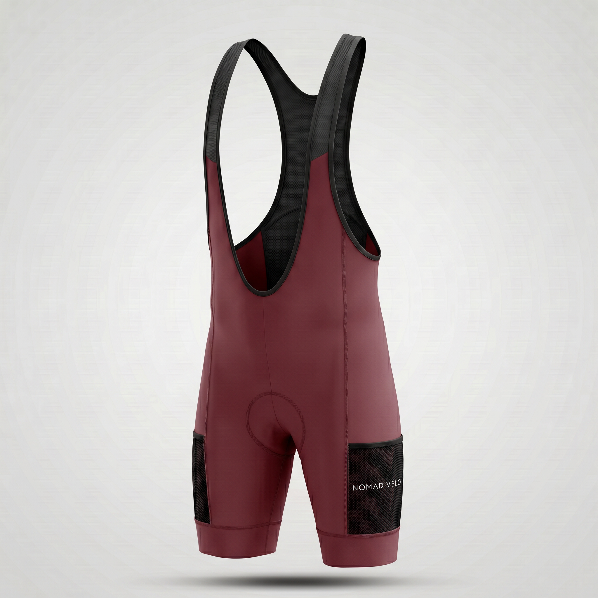 Pantaloncini da ciclismo bordeaux con tasche cargo e vestibilità aderente – Pantaloncini cargo bordeaux